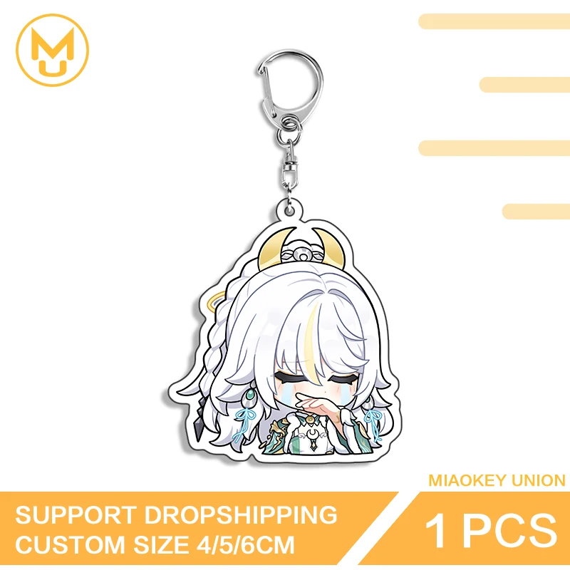 Genshin Impact Zibai Cry Girl Photo Keychain Fantastic Novelty Pendant Keychain Charming Hot Selling Creative Amusing Jewelry