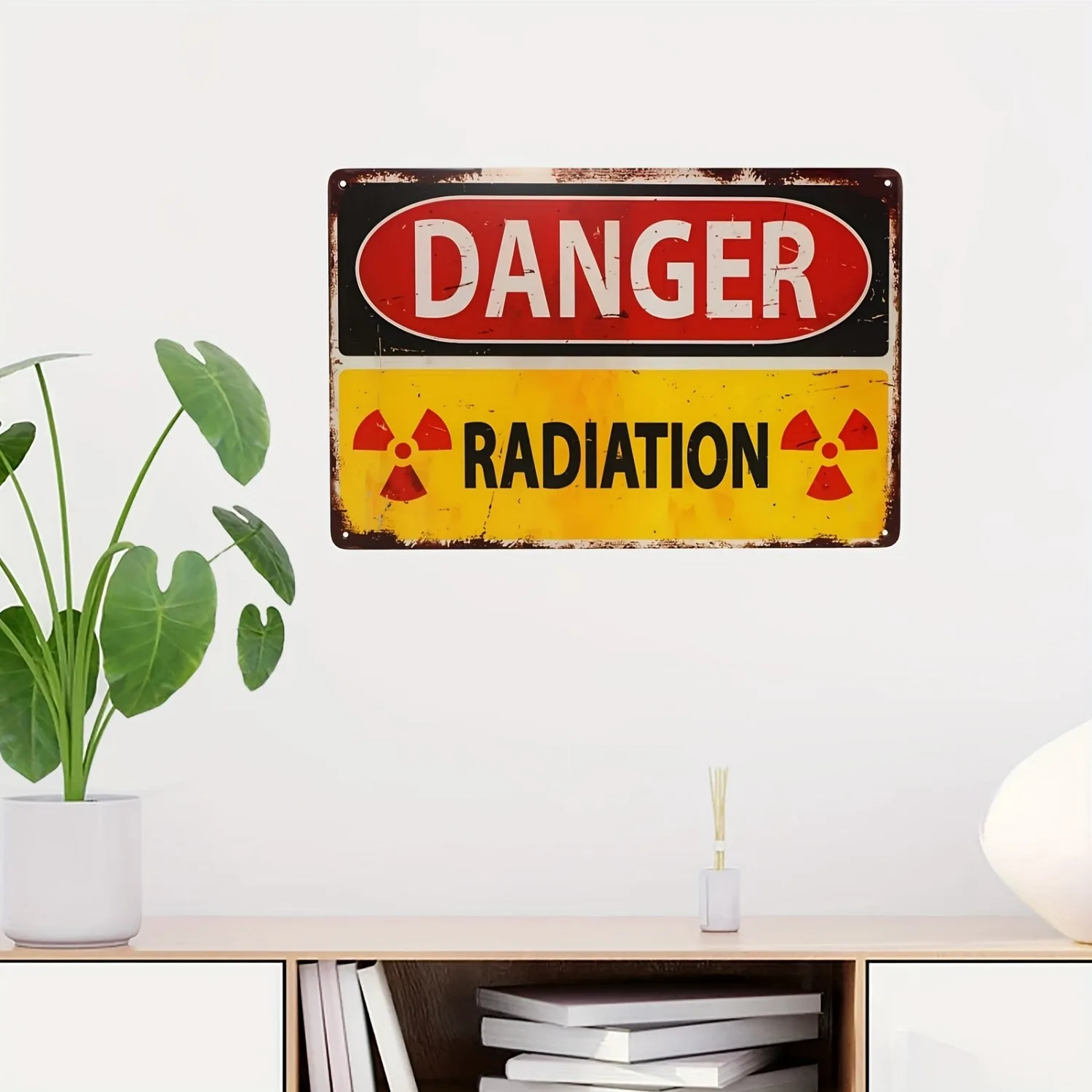 Letrero de Metal "perardo de choque eléctrico de alto voltaje, contención de Velociraptor de peligro", letrero