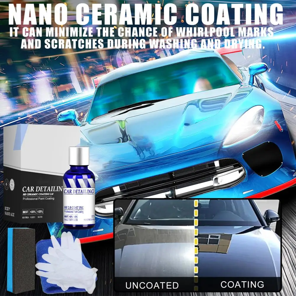 30Ml/50Ml Keramische Coating Waterbestendig Sneldrogende Handig Polijsten Polymeer Verf Bescherming Kit Voor auto