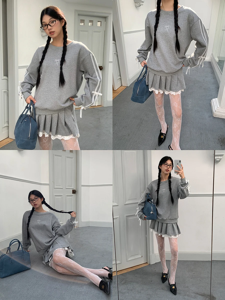 Suda is hoada con cuello redondo y sin capucha para mujer, conjunto de dos piezas de estilo americano, estilo nuevo, ...