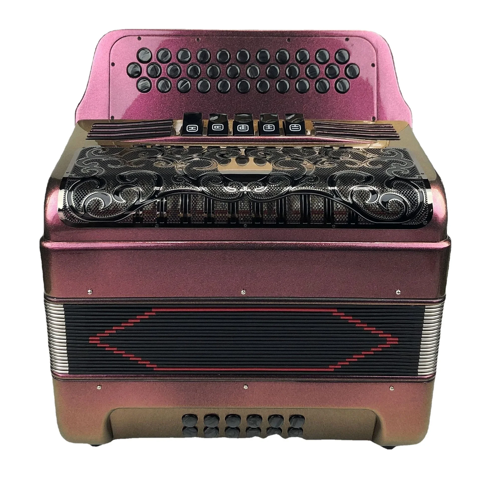 

Hooqu 34 Keys 12 Bass 5 Diatonic Accordion Scale Color Changing High grade Accordion