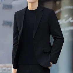 DC6112 Men's Spring and Autumn Business Korean Style Casual Slim Black Groom Suit Dress