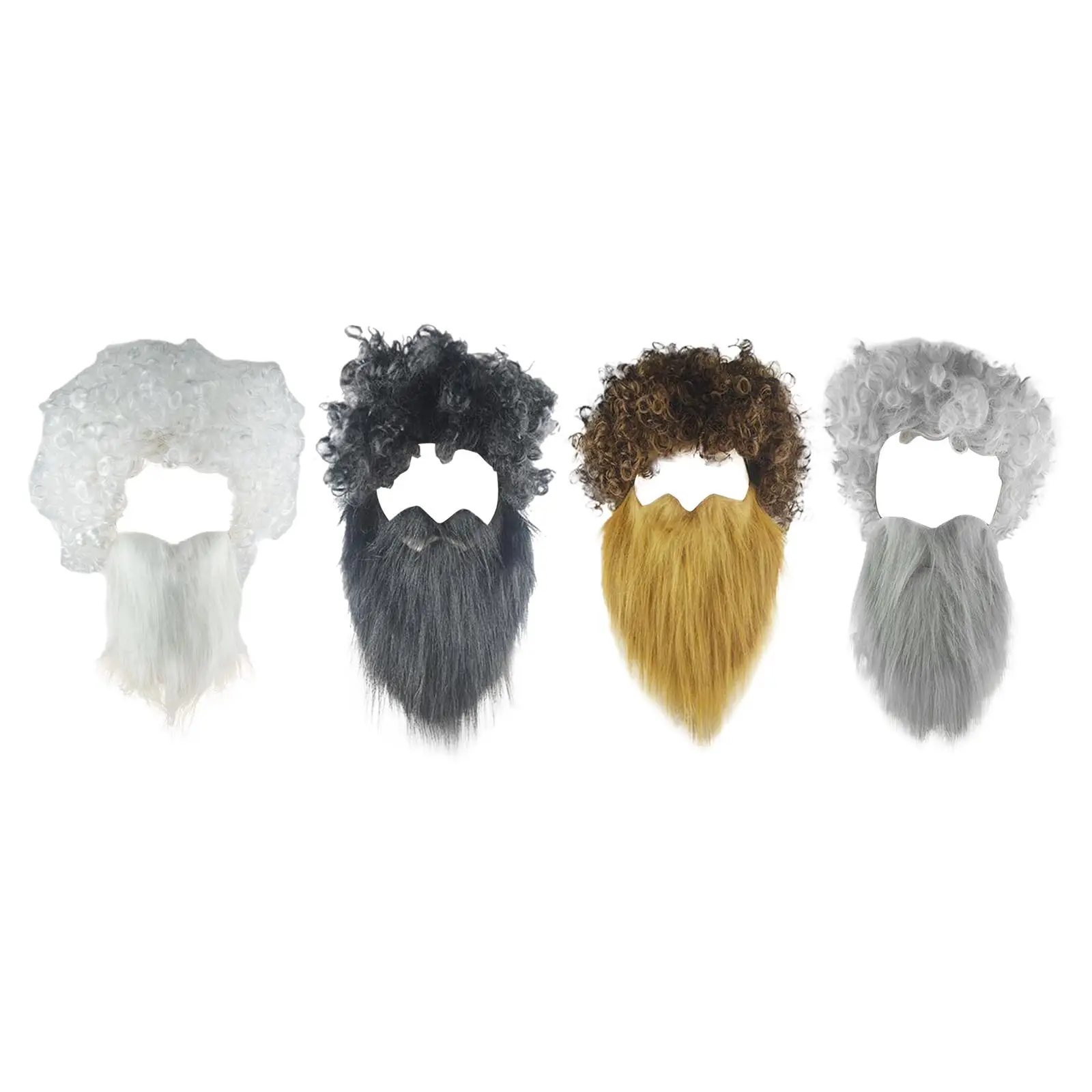 Hair and Beard Set, Men's Costume Accessories, Fake Beards, Fake Facial Hair for