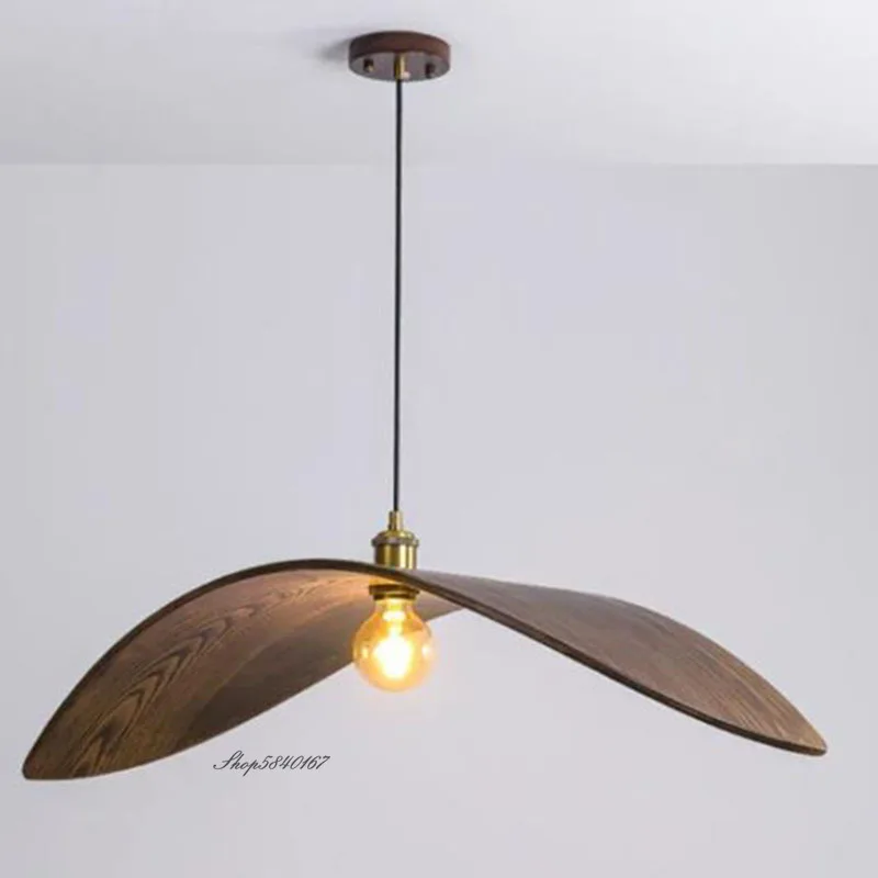 New Chinese Style Wooden Pendant Lights Retro Chinese Tea Room Living Room Hotel Bar Counter Walnut Wood Decorative Chandelier