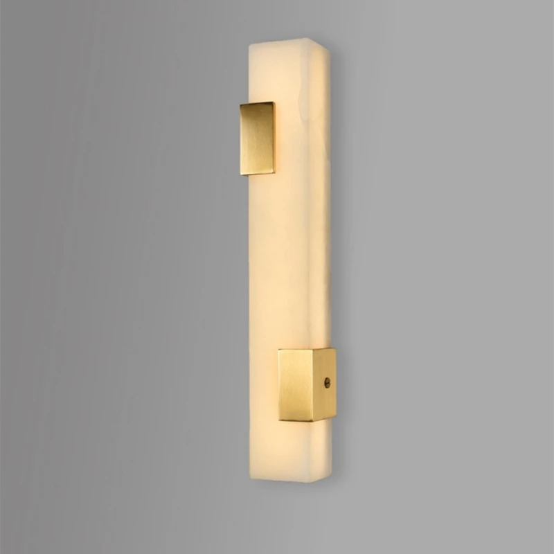 Designer's Long Strip Natural Marble Wall Lamps Postmodern Luxury LED Wall Sconces Villa Living Room Corridor Background Fixture