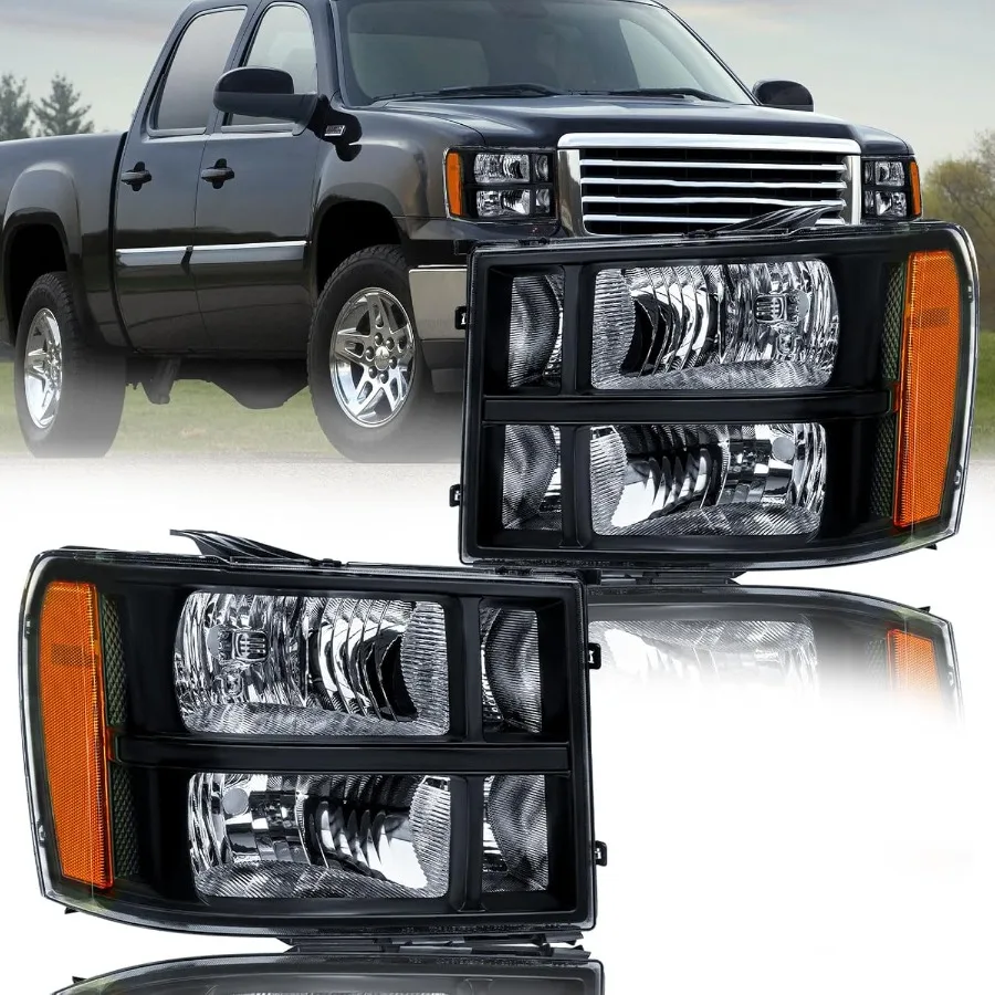 

Headlight Assembly Headlights Kit Compatible with 20072014 GMC Sierra 1500 2500 3500 for Enhanced Night Driving Safety and Impr