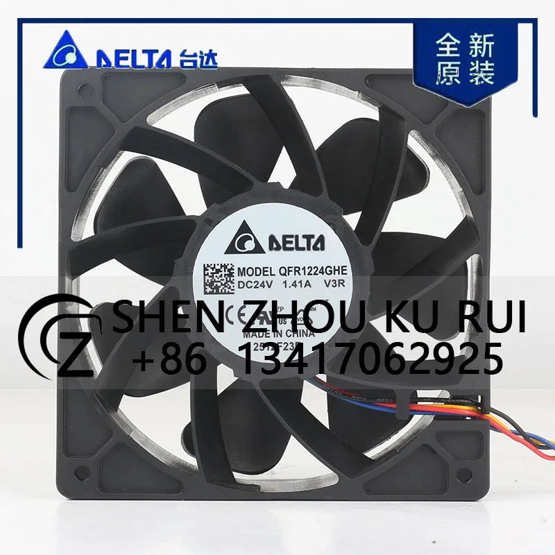 

12V 48V DC24V 1.41A AC EC 12038 120x120x38MM 12CM Four-wire Speed Regulation Industrial Inverter QFR1224GHE-V3R Cooling Fan