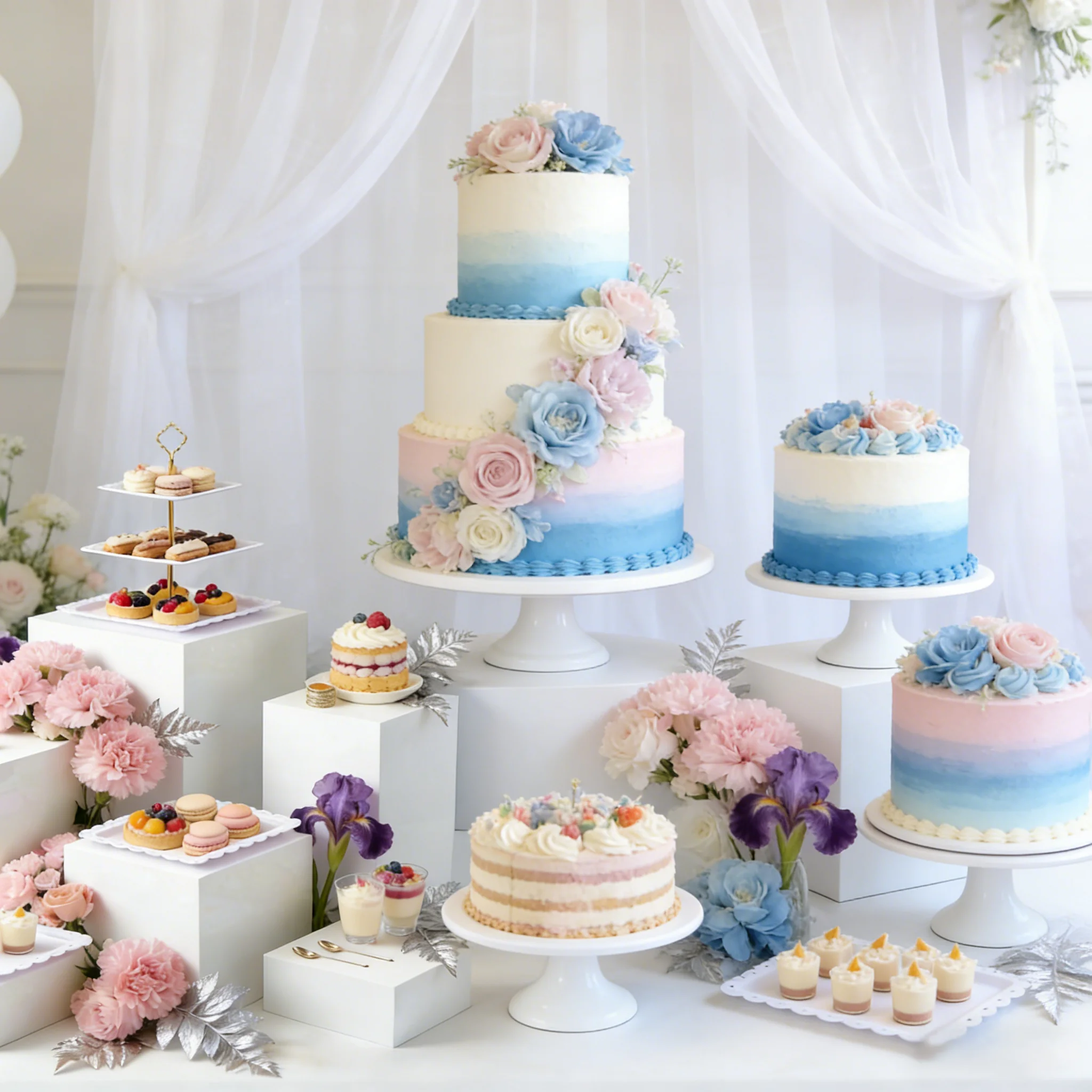 

White Color Metal Dessert Cake Table For Wedding Birthday Party Baby Shower Buffet Cupcake Home Decor Floor-Standing Display