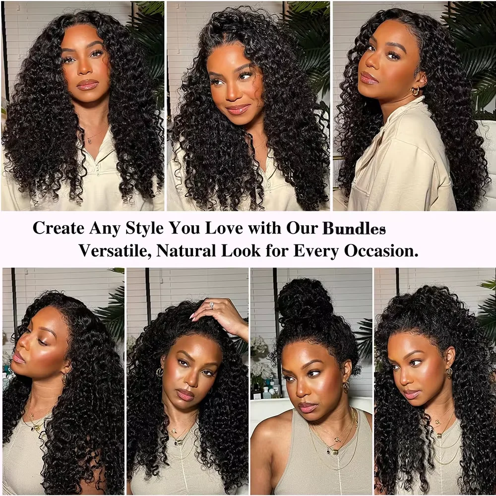 Cabelo Humano Cru 100% Virgem Vietnamita, Ondulado Profundo, Cachos Birmaneses Mink, Pacotes Duplos (3 ou 4), para Mulheres, Dupla Trama