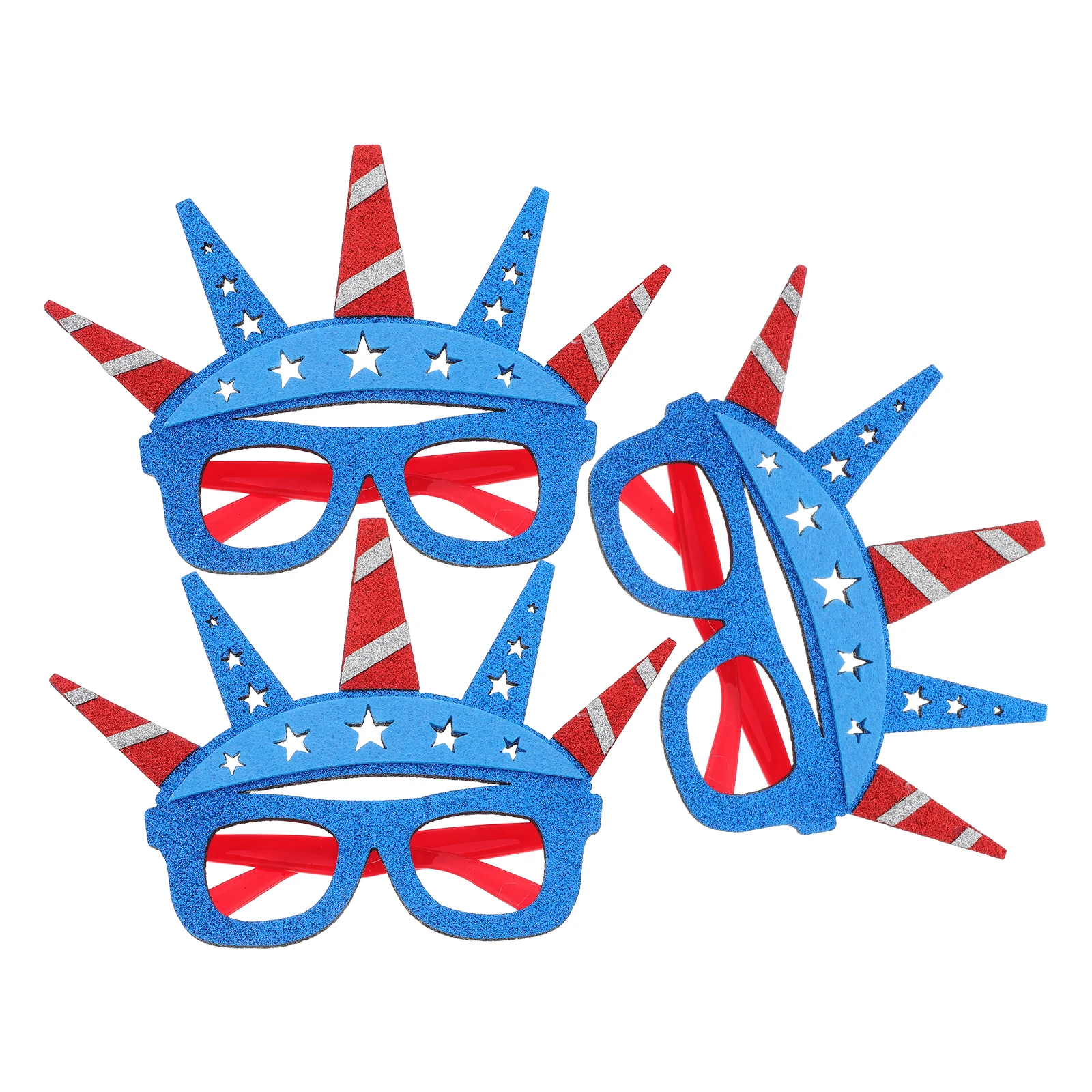 

3Pcs Independence Day Glasses Usa Patriotic Sunglasses Unique Statue of Liberty Photo Booth Props Usa Party Decoration