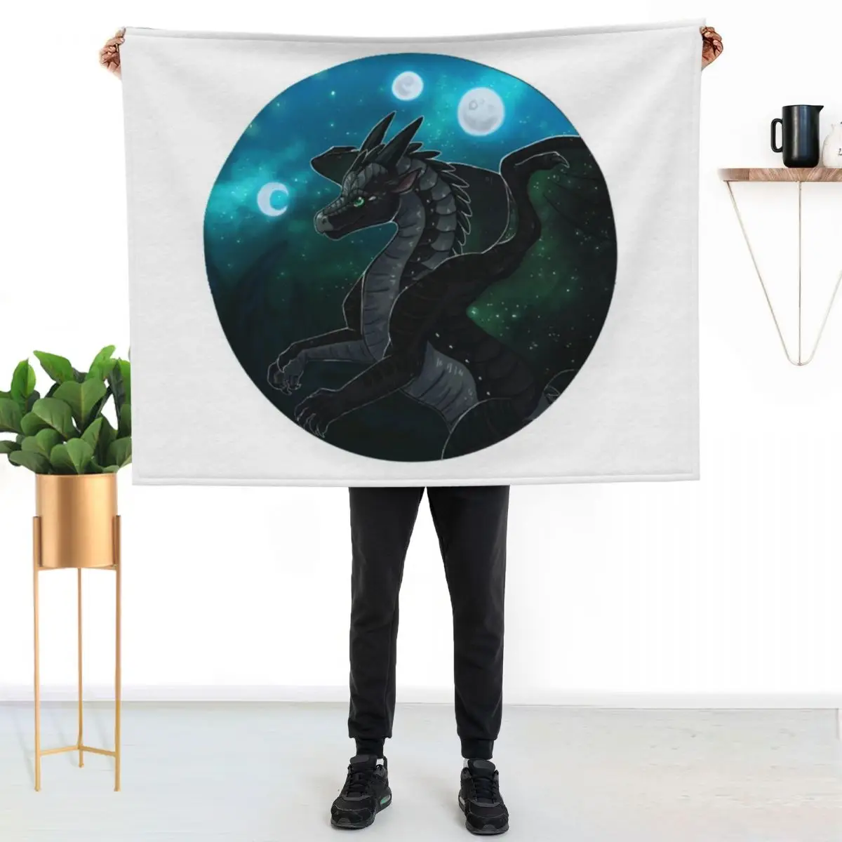 Wings of Fire - Moonwatcher Throw Blanket couch cozy soft plush fuzzy picnic outdoor blanket