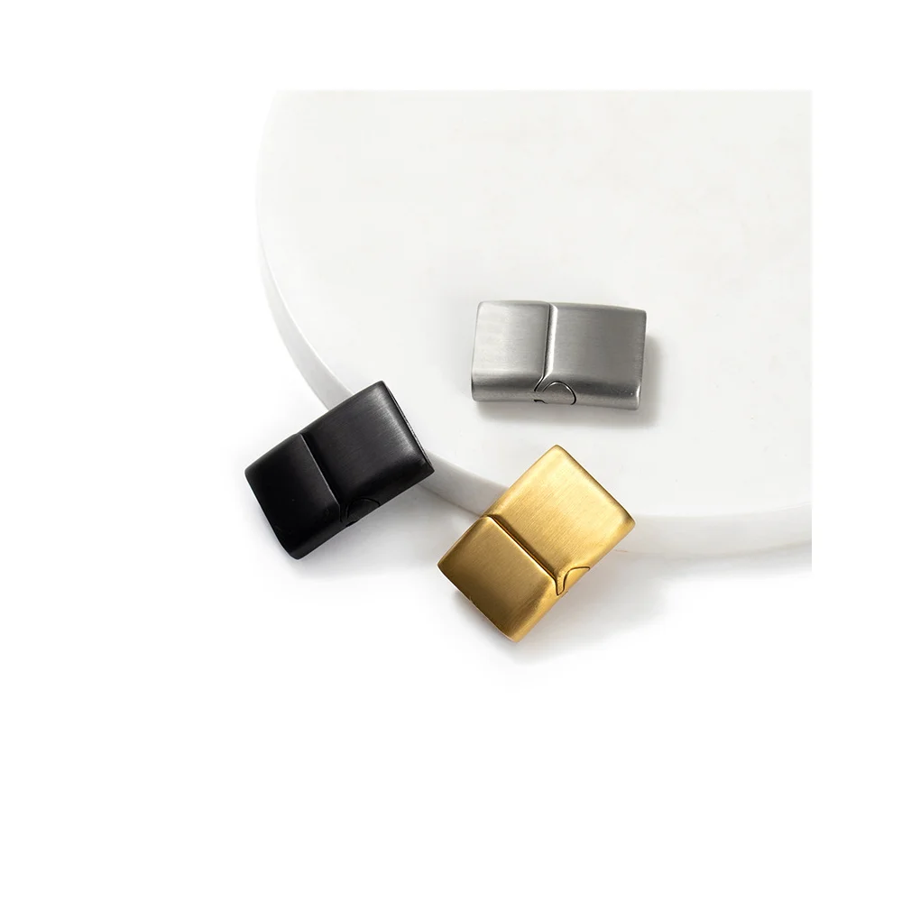 5Pcs Stainless Steel Magnetic Clasps Hole 12*3MM Leather Cord Bracelet Magnet Buckle For DIY Jewelry Making Accessories Supplies