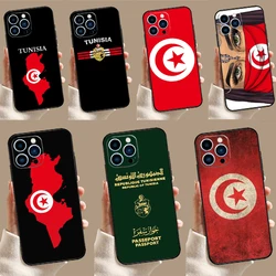 Tunisia Flag Map Phone Case For iPhone 15 14 Plus 13 12 Mini 11 Pro Max XS XR X 7 8 SE 2020 2022 Back Cover