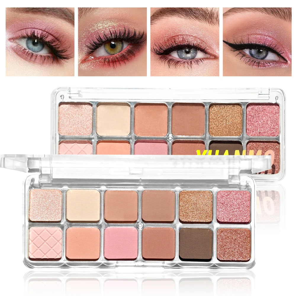 12색 아이섀도 팔레트 매트 펄 아이섀도 초보자용 메이크업 누드 핑크 아이섀도 저채도 올 매트 아이 피그먼트