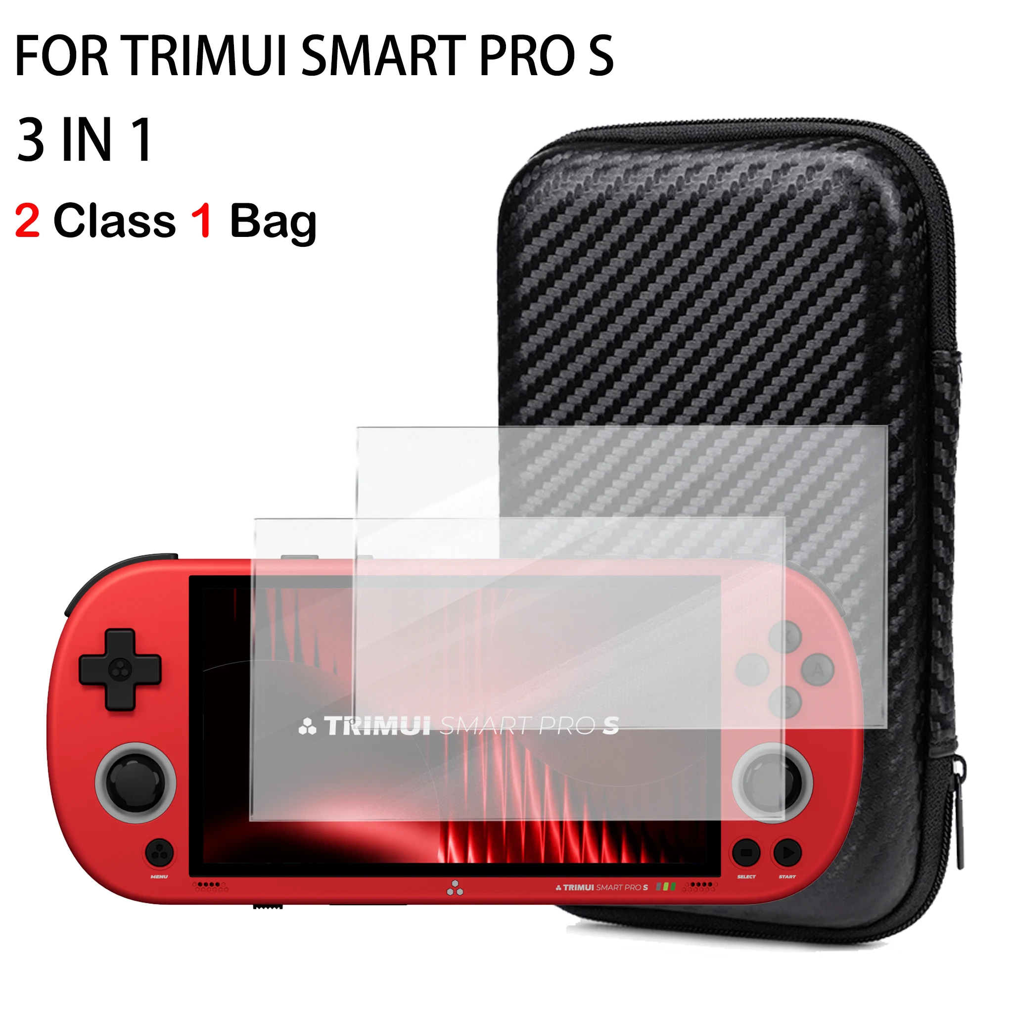 Tempered Glass Screen and Game Storage Bag for TRIMUI Smart 