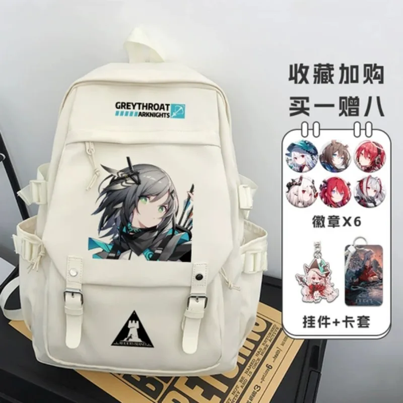 

Anime Arknights Game Cos Melantha Forstleaf Amiya Cutter W Phantom Etc. Unisex Vertical Square Zipper Printed Backpack