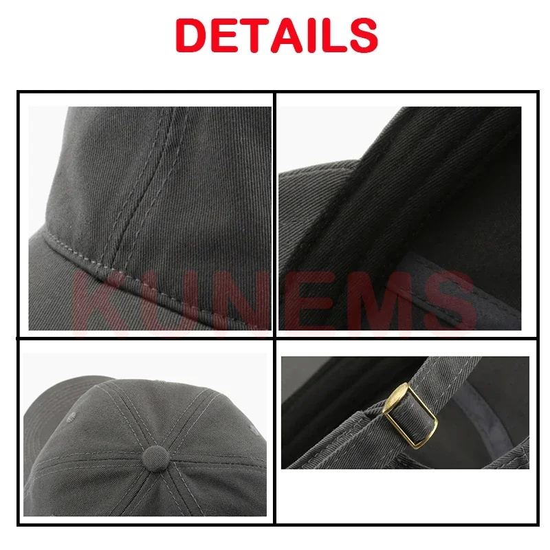 KUNEMS Custom Baseball Caps for Men and Women Design Vintage Style Big Head Baseball Cap Summer Sun Hat Unisex Wholesale