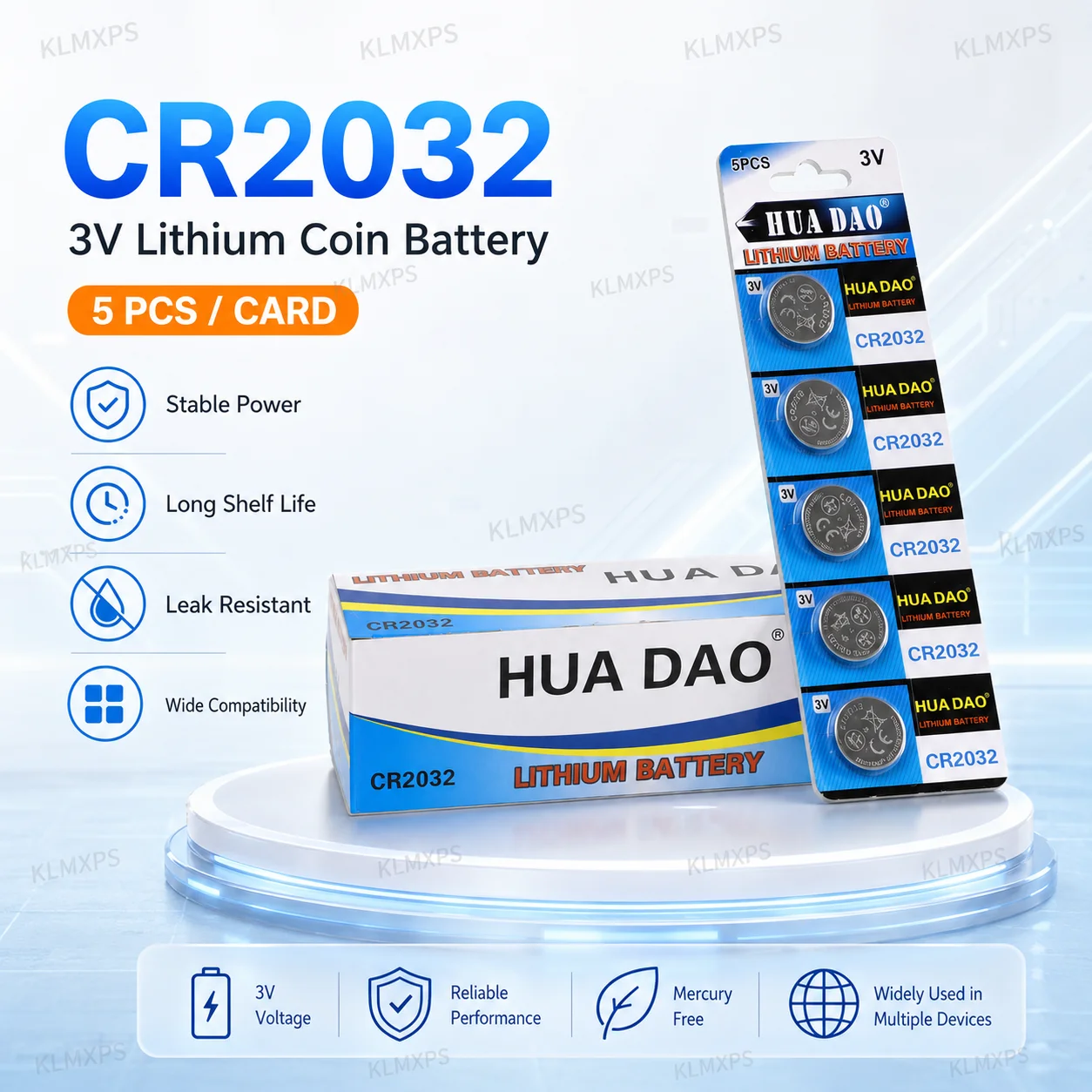 

High Performance CR2032 3V Coin Cell Replacement Battery For Car Key Remote And Candle Light