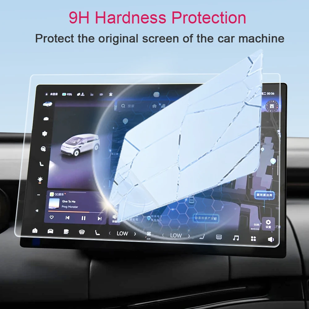 Für Zeekr 007/7gt 2025-2026 Mittelkonsole GPS LCD-Bildschirm Schutzfolie Gehärtetes Glas Anti-Fingerabdruck Kratzfest – Detail 2