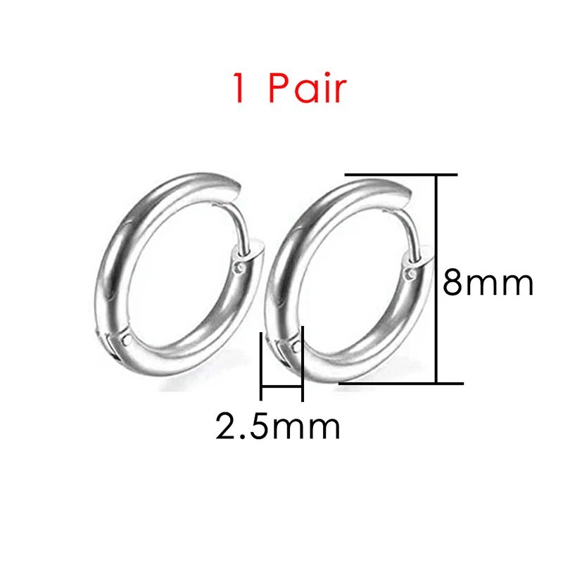 Conch Piercing Earrings For Women Tragus Daith Helix Rook Lobe Zircon Cartilage Piercing Hoop Earring Stainless Steel Jewelry