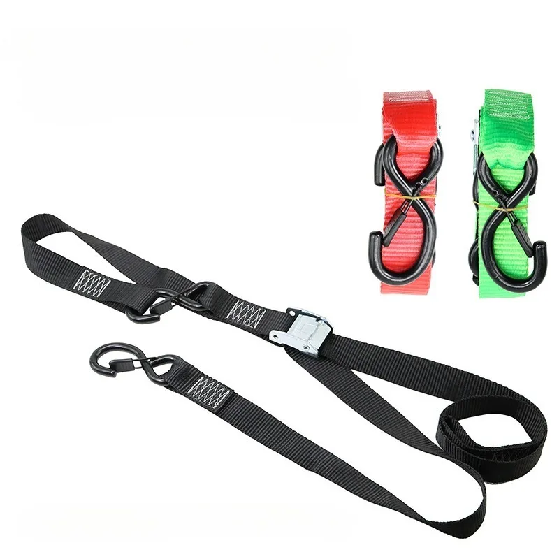1.8m 38mm Polyester Tie Down Straps S Hook Cam Buckle Motorcycle Cargo Lashing Ratchet Belt