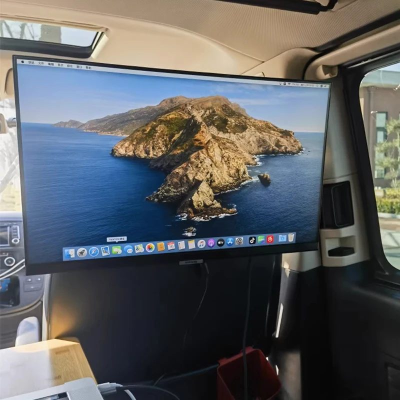 Hochbelastbare TV-Kopfstützenhalterung mit Schnellverschluss VESA für VW T5 T5.1 T6 T6.1 Camper Cali – Detail 5