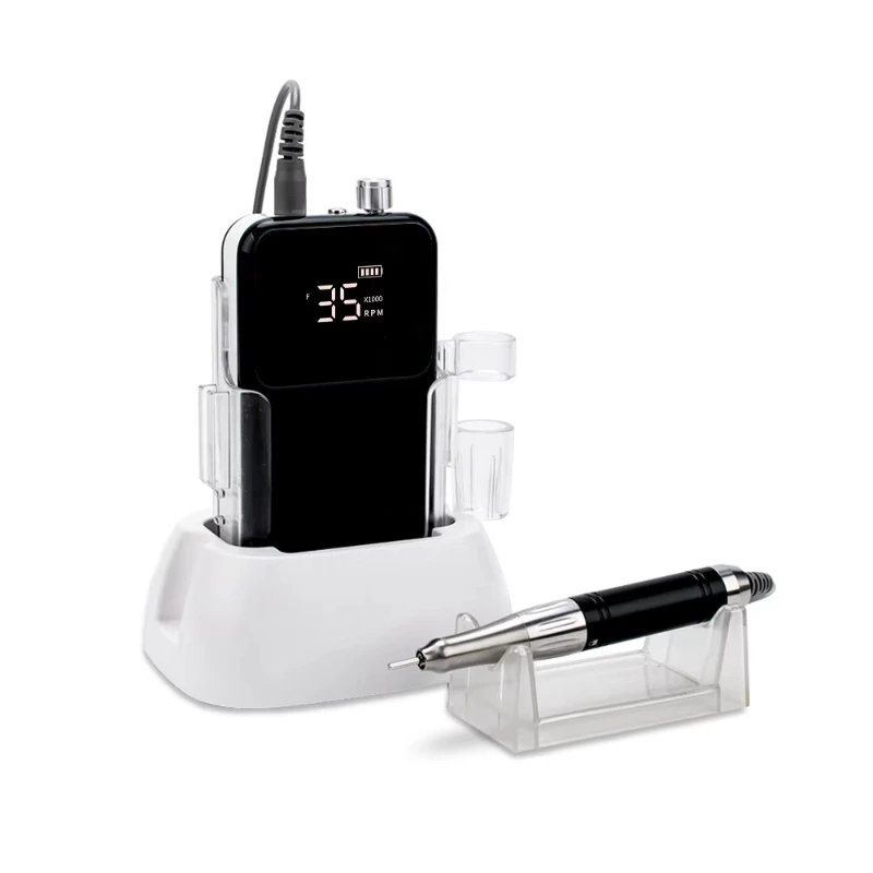 

Rechargeable electronic file powerful coreless gradual change purple with luminous logo nail drill electric portable