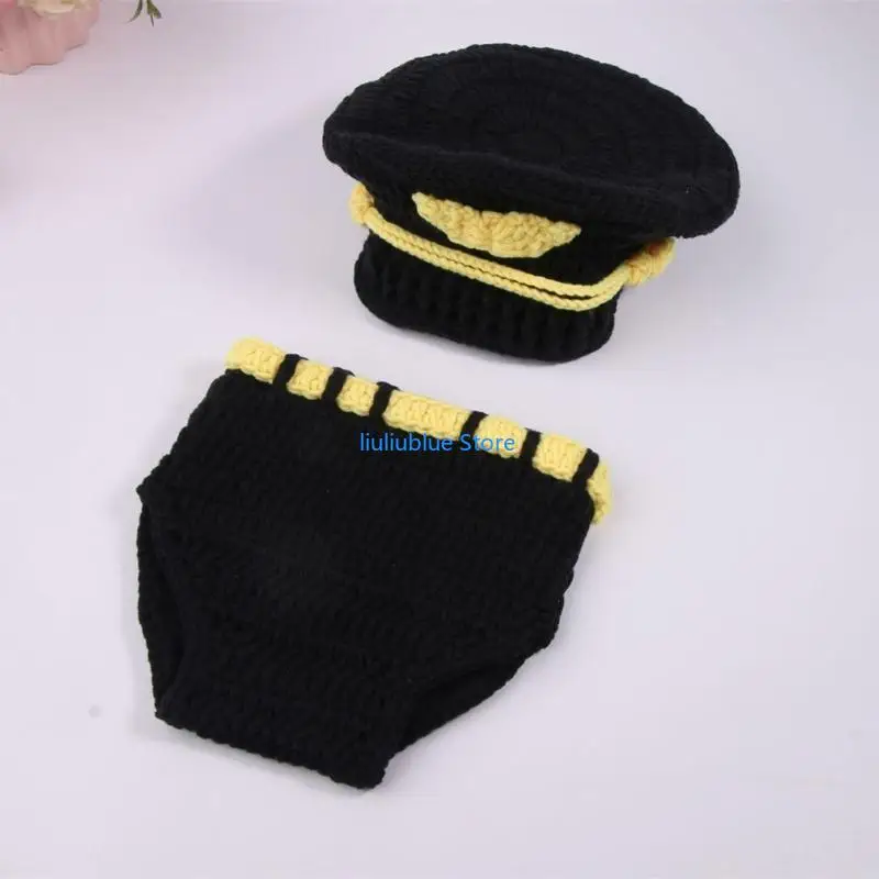 

Infant Photo Studios Props Handmade Crochet Hat Diaper Infant Costume Outfit 62CF