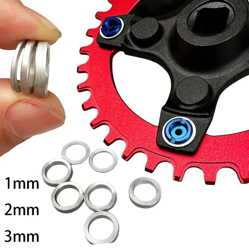 

1mm 2mm 3mm CNC Bike Spacer Shim Bicycle Chainring Bolt Ring Bike Chain Wheel Screws Washer Gasket Double Bike Crankset Screws