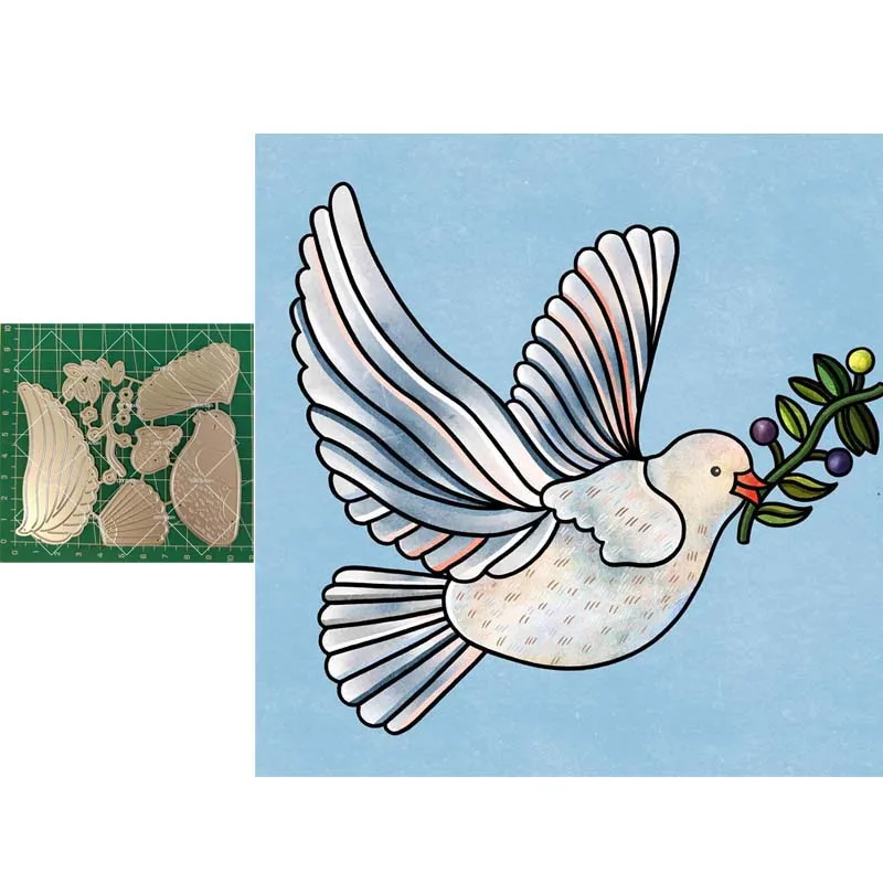 dove metal cutting dies craft Photo album clear stamps greeting cuts for card making spring layering die