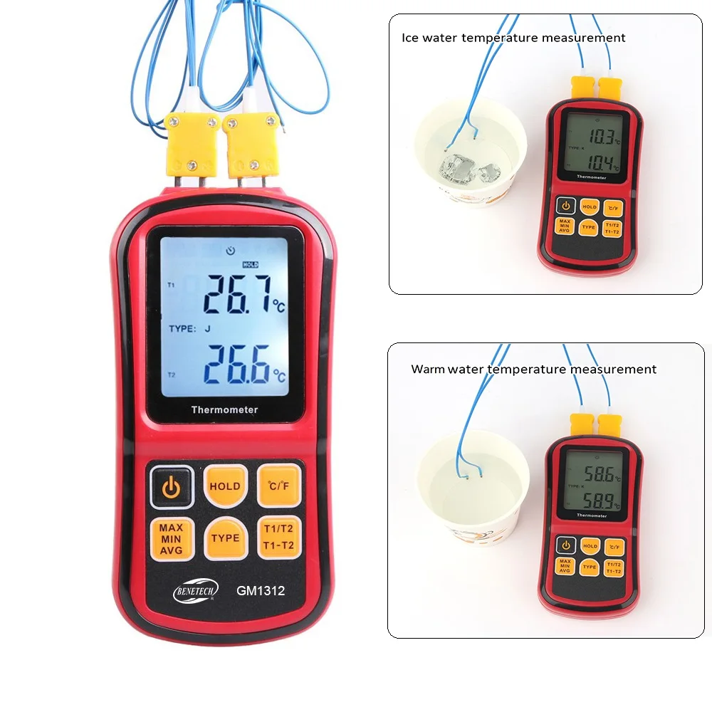 GM1312 Contact Thermometer Professional Thermocouple Precision temperature measurement Electronic Thermometer BENETECH