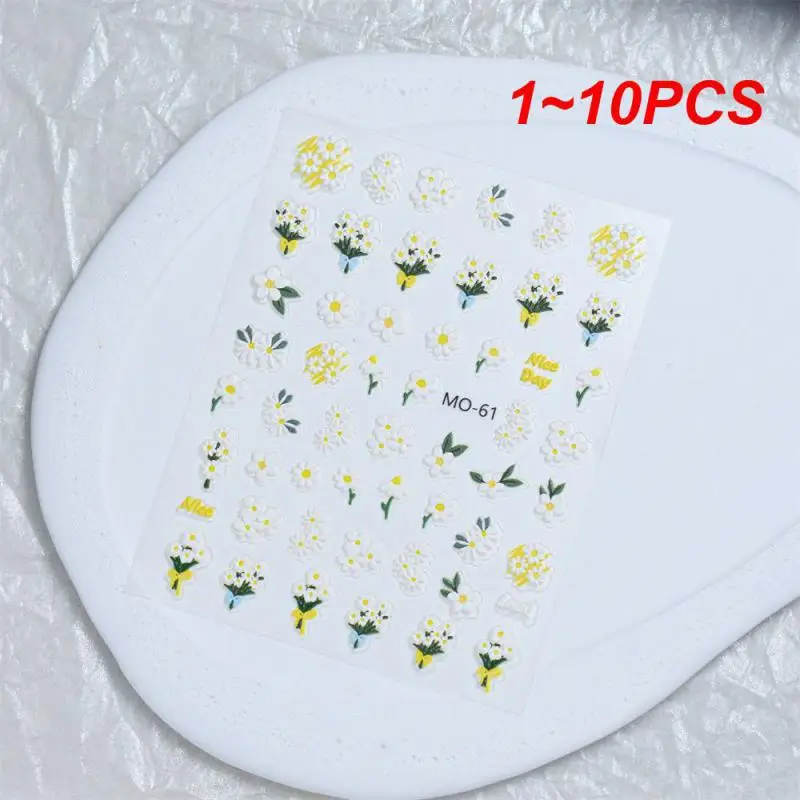 1~10PCS Nail Decals 3d Adhesive Compact Design Easy To Carry Smd Design Waterproof And Durable Internet Celebrity