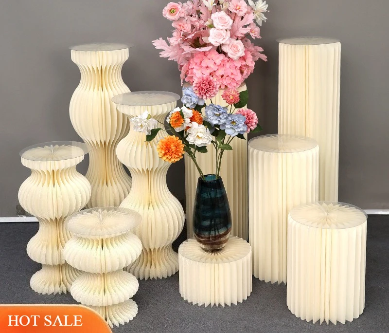 

Foldable Roman Column Pedestal Stand,Wedding Dessert Table Display Prop,Detachable Cake Riser for Window Decoration,Staging