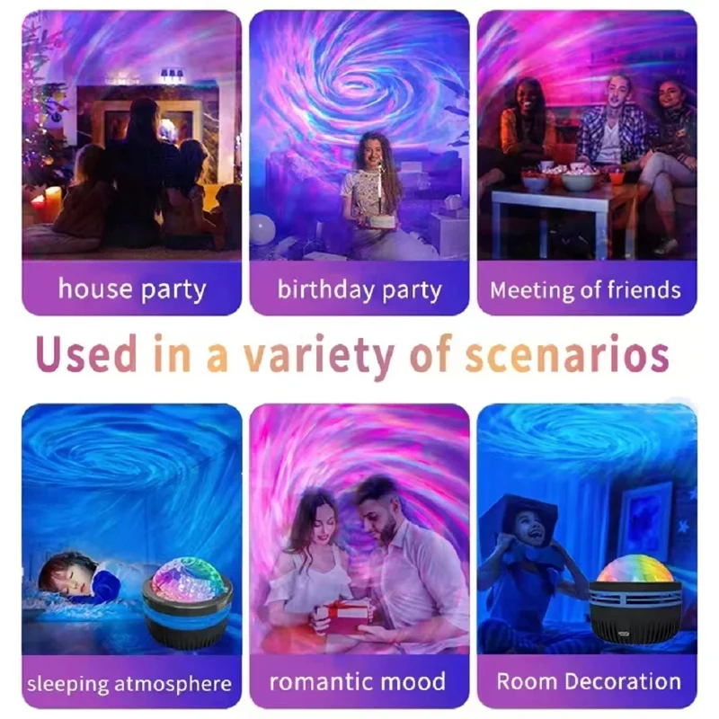 USB Colorful Galaxy Projector LED Light Galaxy Sky Bedroom Night Light with Remote Control Kids Room Christmas Party Decoration image 3