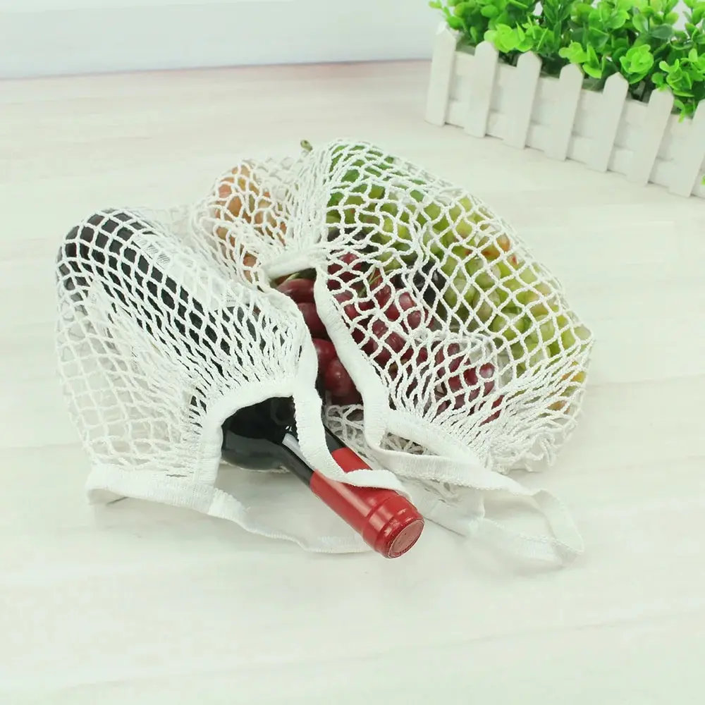 1PC Supermarket Shopping Mesh Bag, Portable Foldable Cotton Mesh Bag, Supermarket Vegetable and Fruit Mesh Bag