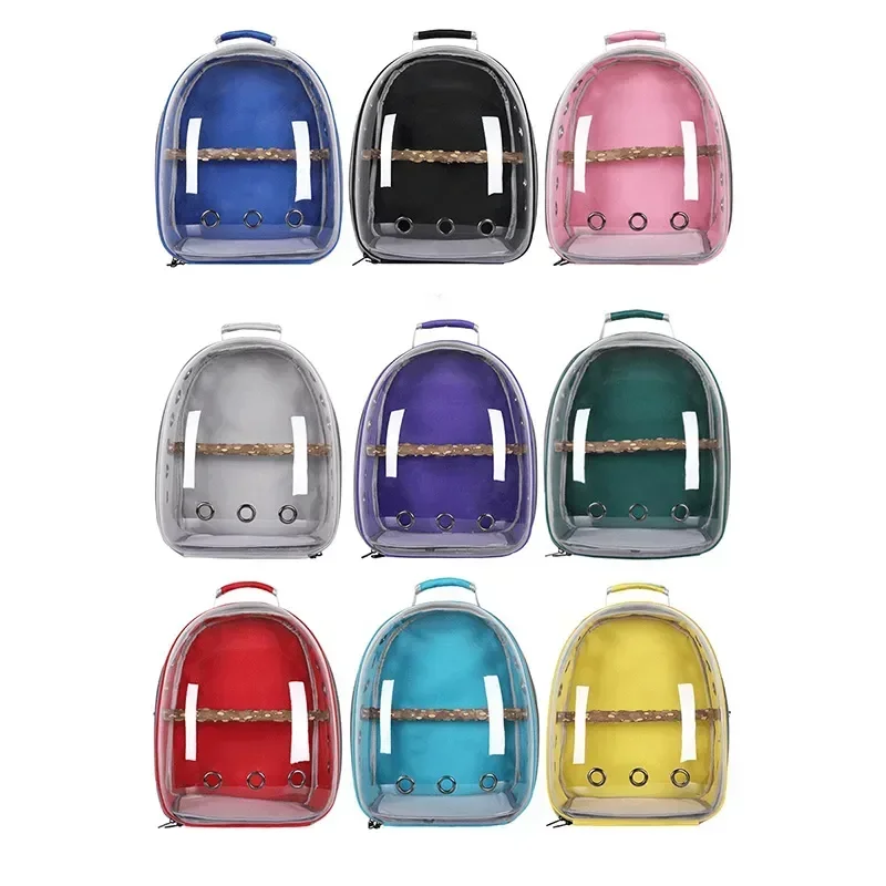 

Bunny Space Bag Pet Backpack Acrylic Bird Parrot For And With Carrier Cups Cockatiel Prech Parakeet Cage Travel Feeder Portable