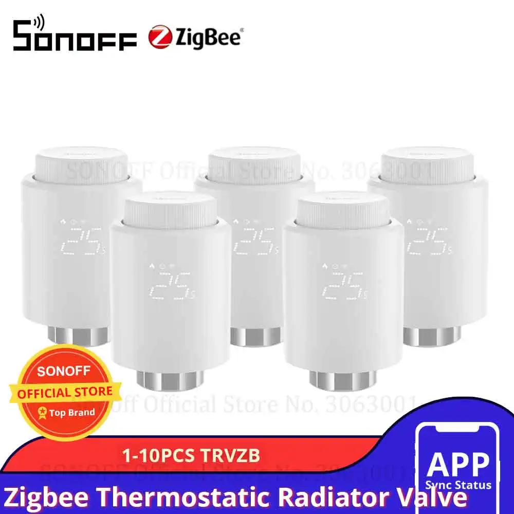 1-6PCS SONOFF TRVZB Zigbee Thermostatic Radiator Valve Smart Home eWeLink App Remote Control Works with SONOFF ZB Bridge-P