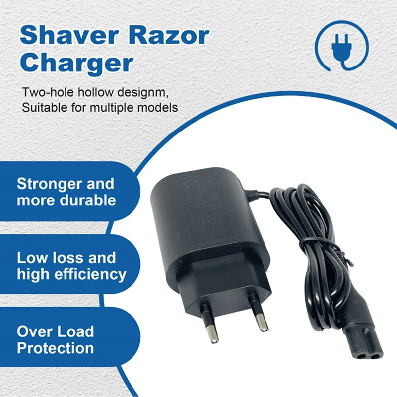 Carregador de Barbear Substituição para Barbeador Elétrico Braun, Adaptador de Tomada UE, Série S3, S5, S7, S8, S9, 12V, 0.4A