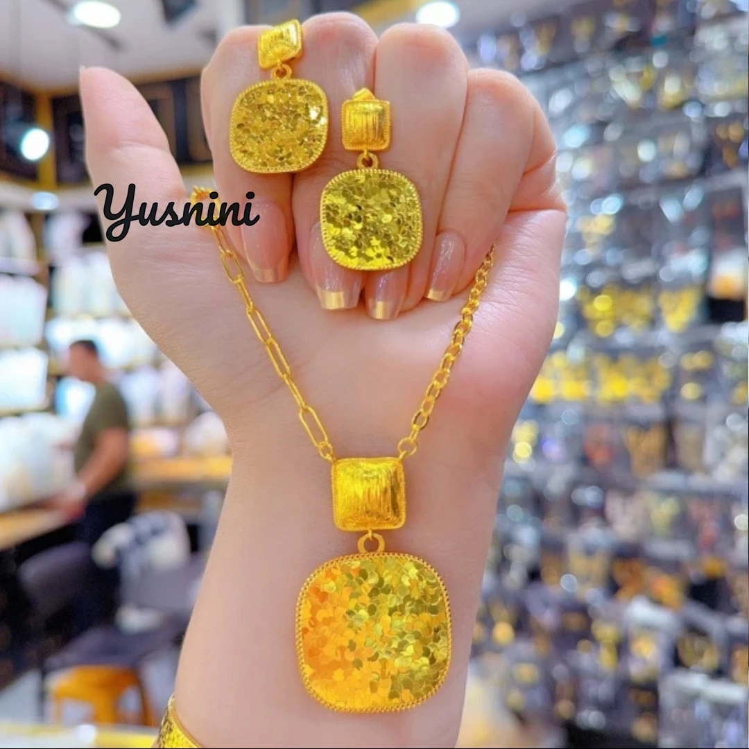 

Мода Европа, Саудовская Аравия, Дубай, 24-каратное позолоченное индивидуальное ожерелье, серьги для влюбленных, комплект ювелирных изделий для свадебной вечеринки DD10873