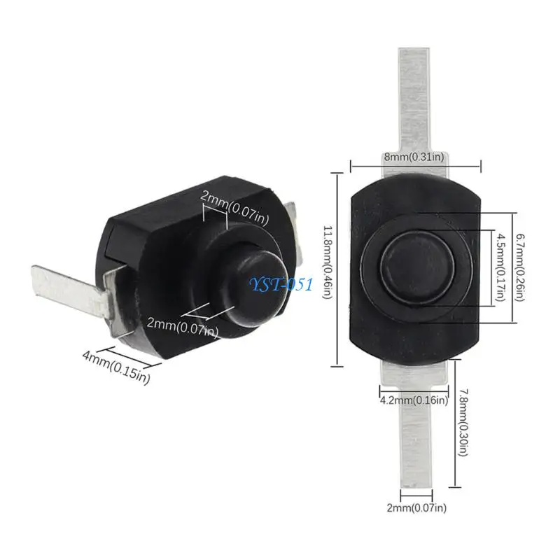 E15A 10Pcs Wear Resistant Latching On Off Torch Push Button Switches for Tools, Lamp