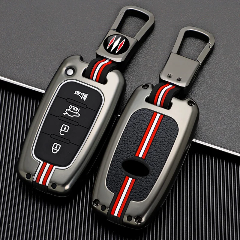 Zinc Alloy Car Key Case For Hyundai Solaris HB20 Veloster SR IX35 Accent Elantra For KIA RIO Forte K2 K3 K5 Sportage Accessories