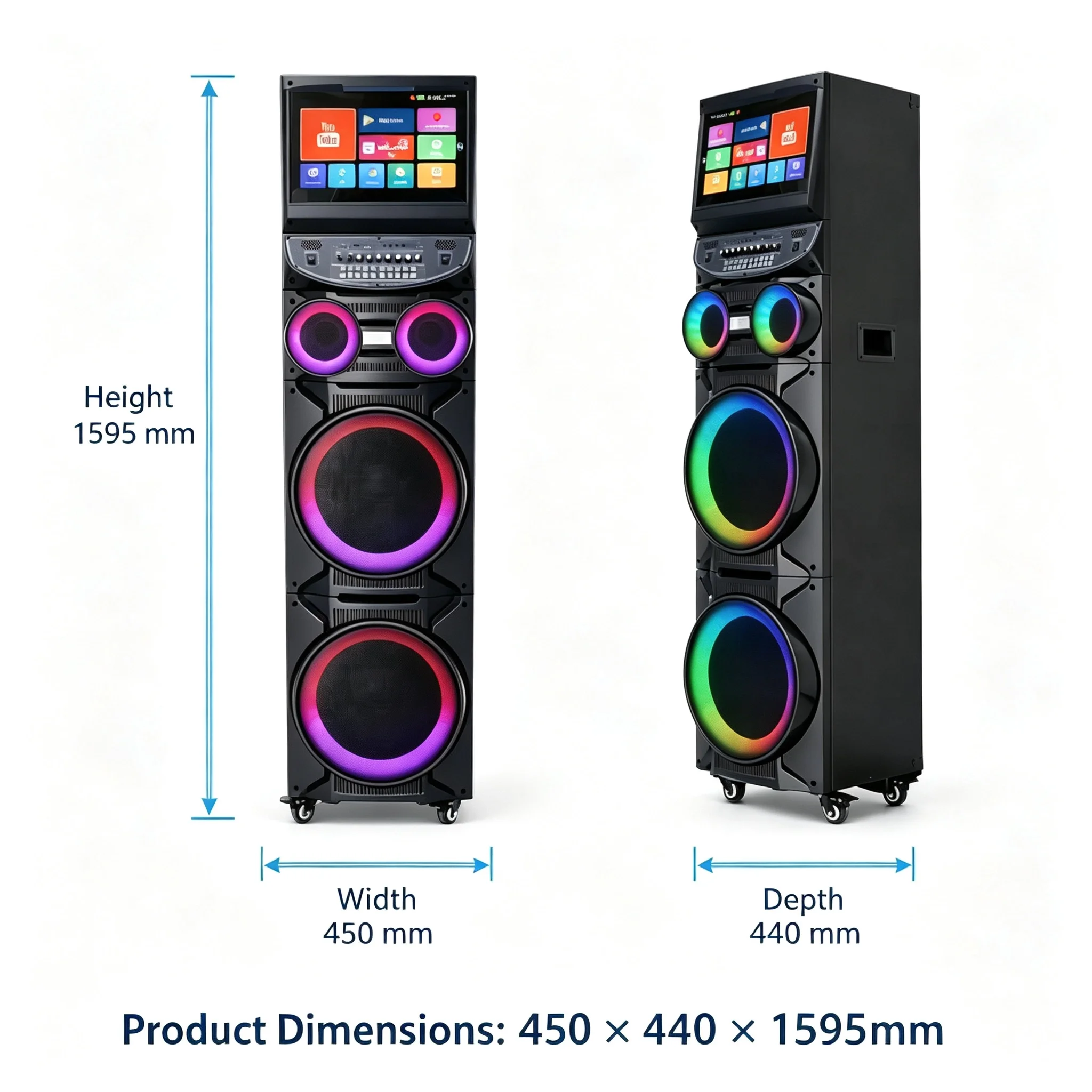 Mobile KTV All In One BT Speaker Large Screen Large Memory With Mic For Home Karaoke Square Dance Party