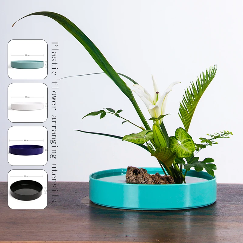 

Japanese Flower Arranging Container Kenzan Flower Arrangement Tray Plastic Bowl Vase Tea Table Desktop Chinese Zen Flowerpot