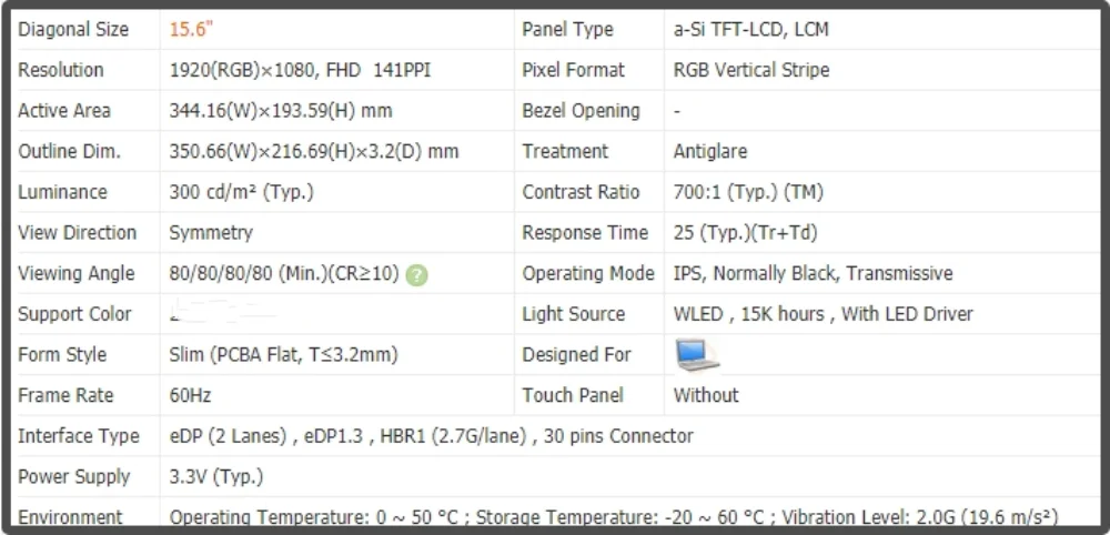 Pantalla LCD LP156WFC-SPH1 LP156WFC SPH1, 15,6 pulgadas, EDP, 30 Pines, FHD, 1920x1080, no táctil