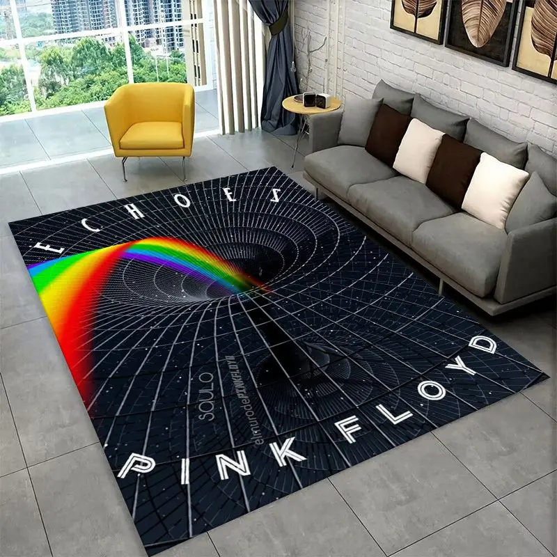 Music Pink F-Floyd Rock Band Non-Slip Area Rug for Living Room Bedroom Playroom,Decorative Carpet Floor Mat Home Decor Holiday