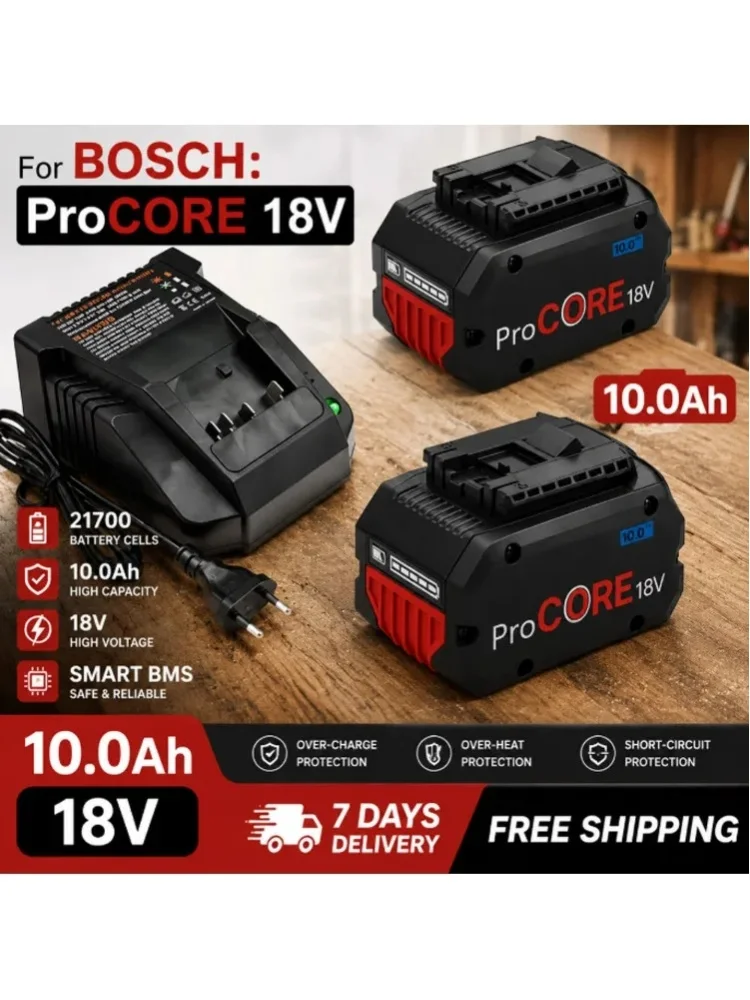 Für Bosch 18V 10.0Ah 21700 Zelle ProCORE Ersatzakku 18V Professionelles System für Kabellose Werkzeuge BAT609 BAT618 GBA18V80