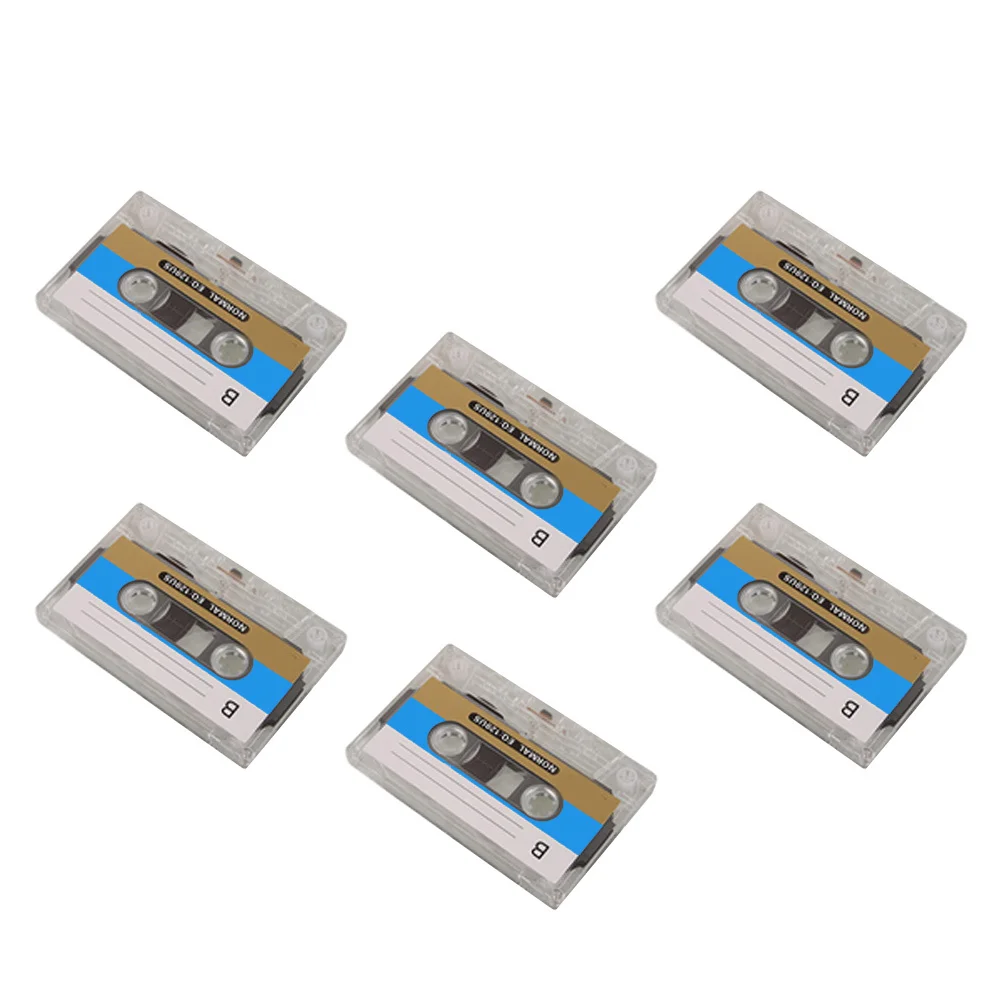 

6Pcs Recording Cassette Tapes 30 Min Capacity Clear Plastic Cases for Messages Music Voice Capture Ideal for Parties