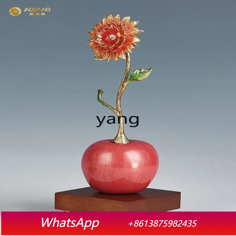 

LH Ruyi Ping An Brass Apple Ornament New Chinese Living Room Entrance Ornament