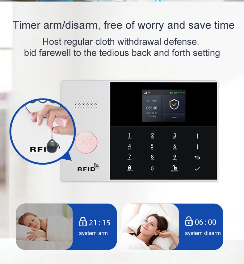 PGSP 4G Smart Home Security Alarm System WiFi GSM, Equipped with Motion Detector for Protectiotion Control Home Anti theft Alarm