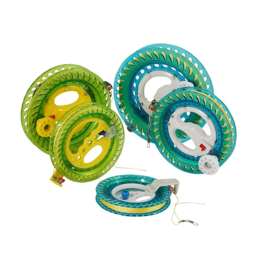 Kite Reel Blue Ball Hand Grip Wheel 200M Line Flyer Handle Tool Rope Line Outdoor Round Blue for Kite Flying Mute Wheel